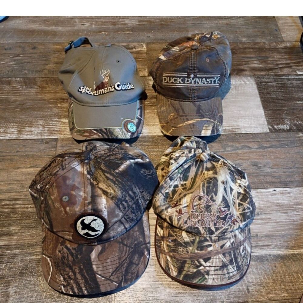 Lot of 4  Camo Hunting Hats Ducks Unlimited Duck Dynasty Sportsman's Guide